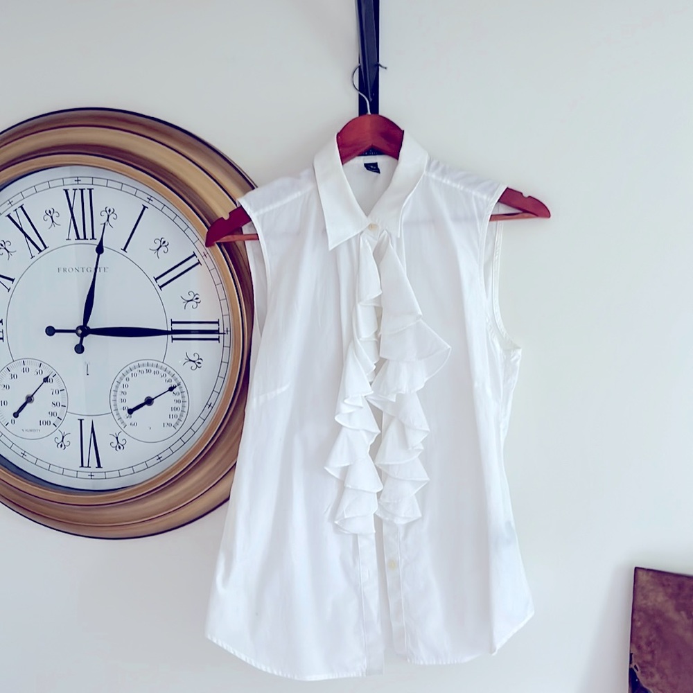 Ralph Lauren white Ruffle blouse